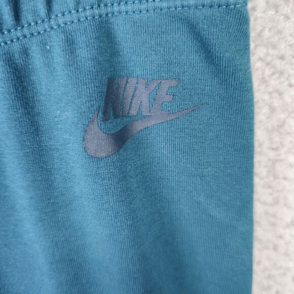 Nike Leggings Womens XS Green Black Spellout Slimming Stretchy Activewear Logo - Picture 5 of 8
